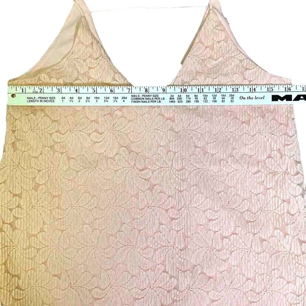 J.O.A. Cami‎ Tank Top Womens Medium Floral Lace V-Neck Low Back Blush Pink - Picture 7 of 8